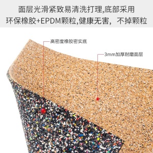 贴面复合健身房橡胶地垫拼接隔音杠铃哑铃减震耐磨垫子家用力量区地垫防震防滑环保地胶运动地板
