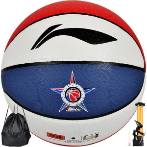 李宁LI-NING CBA联赛比赛篮球室内外PU材质 蓝球