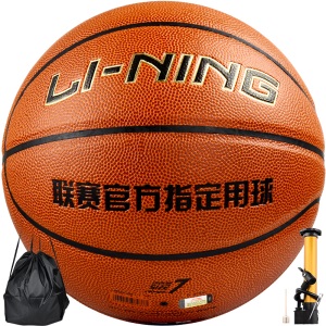 李宁LI-NING CBA联赛比赛篮球室内外PU材质 蓝球