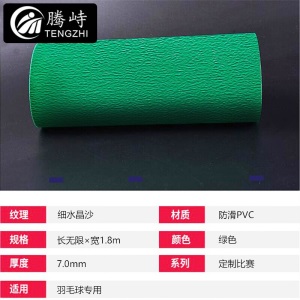 腾峙TY-30170定制比赛系列羽毛球场地胶地垫球馆专用运动地胶PVC羽毛球场(不含运费安装费)加强水晶沙7mm