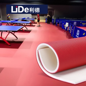 lide利德室内乒乓球地胶专用PVC运动地板弹性地板羽毛球场地胶塑胶地板篮球场地胶垫气排球场馆地胶