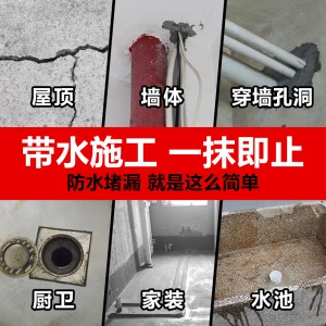 麦斯坦 堵漏王快干水泥房屋顶内外墙裂缝卫生间防水补漏材料堵漏灵防水涂料堵漏剂漏水胶