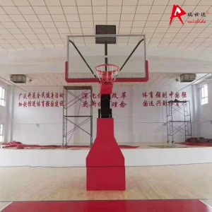 电动仿液压平箱篮球架 户外移动式篮球架 圆管地埋式篮球架