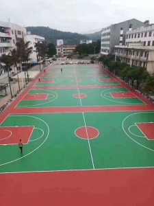 硅Pu球场 篮球塑胶场地 羽毛球硅Pu材料球场 新国标 硅Pu球场地坪