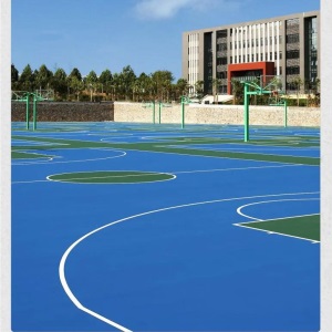 长河 8mm新国标硅PU 篮球场地面材料 户外弹性塑胶球场运动场地