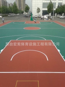 硅PU塑胶面层施工，硅PU球场施工方案，硅PU篮球场施工价格