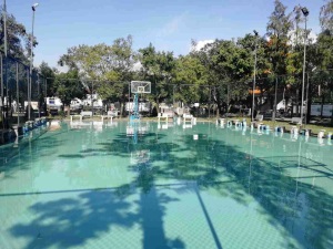 标准塑胶篮球场 硅pu球场材料厂家直销 包工包料全国施工