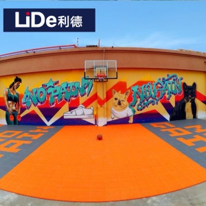 lide利德室外篮球场悬浮地板户外拼装地板羽毛球场地垫排球场乒乓球场地板室外拼装地垫防滑地板