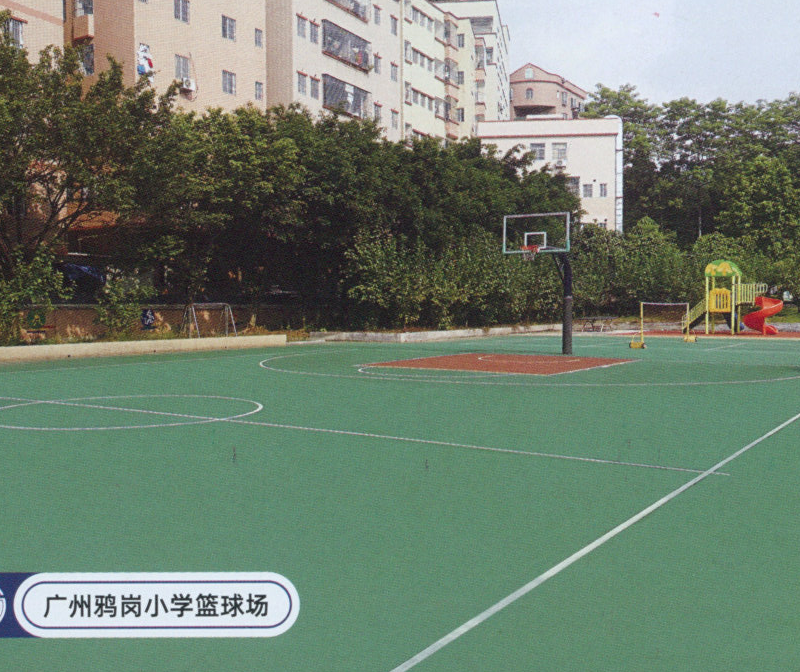GT预制橡胶球场-广州鸦岗小学篮球场