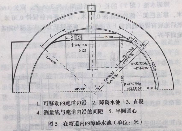在弯道内的障碍水池