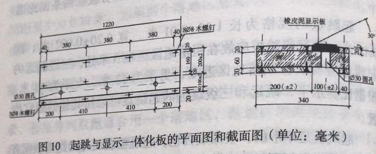 起跳与显示一体化板的平面图和截面图